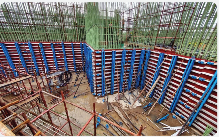 Heavy-duty wall formwork project